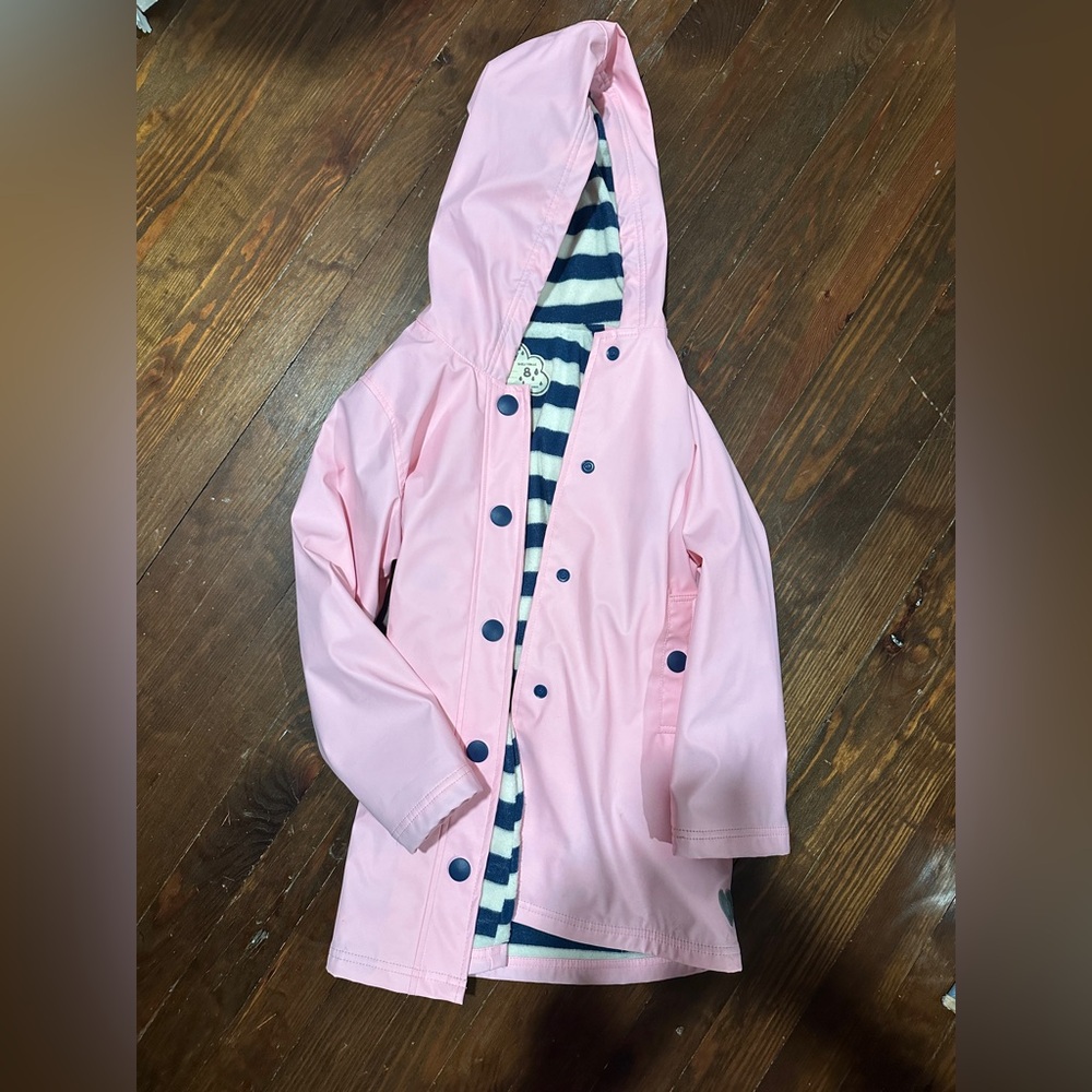 Girls Pink Lined Hatley Raincoat Size 8